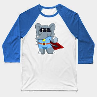 Elephant as Hero with Cape Baseball T-Shirt